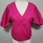 Bleuh Ciel  magenta bow back blouse size medium Photo 1