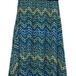 LuLaRoe LLR  Green Blue Lola A-Line Elastic Waist Skirt Size Small EUC #4078 Photo 0