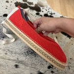 Rothy's  Boardwalk Espadrille Lace Up Flay‎ In Red Hot Size 9 Photo 3