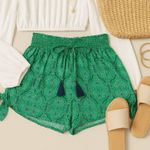 Band of Gypsies NWOT collective Kelly green tassel shorts - no size tag Photo 1