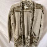 Lucky Brand : Cream/Olive Green Cardigan- warm/cozy- L Photo 0
