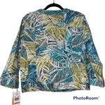 Ruby Rd . size 12 women's 3/4 sleeve jacket beaded neckline tropical pattern NWT Photo 2