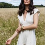 ZARA Ivory Embroidered Romper M Photo 0