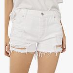 Free People Ripped White Jean Shorts Photo 1