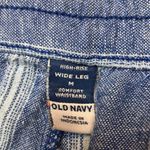 Old Navy  Women’s Linen Blend High-Rise Wide Leg Striped Blue White Pants Photo 6