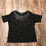 Karen Scott  Embellished Beaded Shirt Sleeve Top | Shirt Photo 0