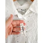 Madewell | NWT Embroidered Oversized Button-Up Shirt in White | Sz S Photo 6