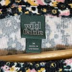 Wild Fable  | Black Floral Ribbed Long Sleeve Top | Medium Photo 4