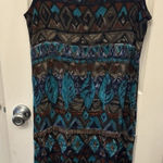 Vintage Hilo Hattie Hawaiian Sundress Women's‎ Medium Tropical Beach Midi EUC Blue Photo 0