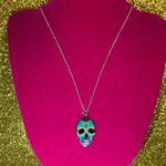 Boutique Sunflower Sugar Skull Necklace Sterling Silver 925 Kawaii Gothic Emo Halloween Photo 7
