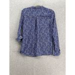 HD in Paris  Anthropologie Women's Half Button Down Shirt Blue Size 04 Chevron Photo 2