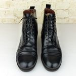 DKNY VTG  Chukka Boots Women 37 6.5 US Black Leather Lace up Made in Italy Y2K Photo 2