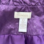Chico's Chico’s Purple Rushed Zip Up Cotton Lightweight Jacket Size Small Photo 4