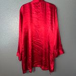 Delicates Vintage  Lingerie Red Satin Kimono Style Robe (Size M/L) Photo 1