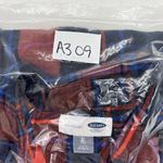 Old Navy  Size XL Flannel Shirt Boyfriend Fit Button Down Plaid Pocket Red Blue Photo 9