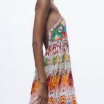 ZARA  strappy embroidered multi Colorful Bohemian Summer mini  Dress NEW Photo 5