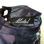 Motel Crop Top Womens XXS Black Lara Mesh Cherub Angels Print Mock Neck LS 90s Photo 4