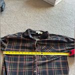 Eden & Olivia Women’s Black Brown Yellow Plaid Button Down 3/4 Sleeve Flannel M Photo 3