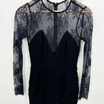 NBD Revolve Taylor Black Long Sleeve Sheer Lace Romper Women's Size Small S Photo 0