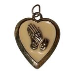 Gold Tone Enamel Praying Hands Pendant Photo 0