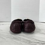 Tory Burch Size 6.5 Quilted Minnie Travel Ballet Leather Shoes Burgundy Maroon Photo 3