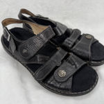 Finn Comfort Leather Sandals‎ Adjustable Straps Comfort Germany Black Sz 38 US 7 Photo 0