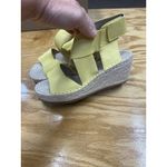 Eileen Fisher Willow Espadrille Wedge Sandals Women's Yellow Leather Hipster Photo 2