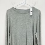 J.Crew Vintage Jersey Long Sleeve Tee Shirt Crewneck Cotton Gray Cropped L NWT Photo 5