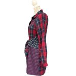 Skies Are Blue Urban Outfitters  Red Navy Plaid Mixed Print Shirt Dress Small GUC Photo 3