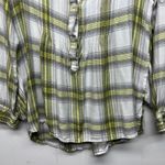 Cruel Denim 3/4 Button Women's Plaid Long Sleeve Shirt Size Small Side Pockets Green Photo 3