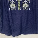 Solitaire womens large eyelet blue embroidered long sleeve shirt johnny floral Photo 4