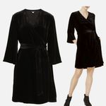 Eileen Fisher NWT Petite Washable Black Velvet Wrap Dress Sz MP Photo 1