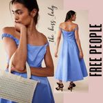 Free People dress midi or max off-the-shoulder pleated party event Photo 5