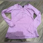 Faded Glory Lavender Long Sleeve Henley Top Photo 0