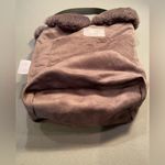 Evelyne Prelonge Faux Fur Shoulder Bag with Pom Pom and Leather Strap Handle Gray Photo 6