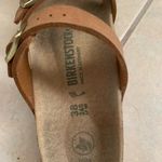 Birkenstock  Tan Sandals with Gold Buckles Photo 5