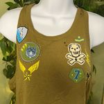 Chaser Cotton Jersey Crewneck Tank Top in Sage with Patches/Studs NWT Size Med Photo 1