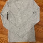 American Eagle Grey Waffle Knit Long Sleeve Top Photo 2