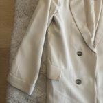 The‎ Workshop women's blazer with shoulder pads and pockets, size Large Beige Tan Photo 1