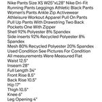 Nike Pants Size XS W25"xL28" Dri-Fit Running Pants Leggings Athletic Black Photo 1