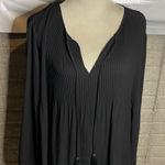 Daniel Rainn  Womens Black‎ V-Neck Pleated Long Sleeve Blouse Size Medium Photo 0