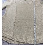 Chico's 0 Sweater Women S Oatmeal Shiny Sequin V Neck Long Slv Chunky Open knit Photo 6