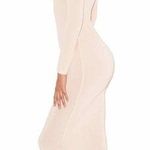 Mistress Rocks Don’t Stop Beige Stretch Jersey High Neck Maxi Dress size Large Photo 1