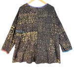 Staley Gretzinger VTG Egyptian Print Art Jacket Black Gold Tencel S/M Size 00 Photo 2