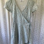 Hollister Ditsy Floral Faux Wrap Front Eye Hook Side Tie Spring Summer Dress S Photo 2
