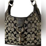 Coach  Purse Gray Black Leather Canvas Shoulder Bag Photo 1