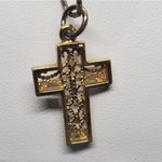 Danecraft Sterling Silver Necklace & Gold Plated Cross Pendant Photo 2