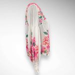 VICI Valencia Rose Printed White Pink Boho Balloon Sleeve Blouse Small | EUC Photo 3