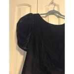 Vintage 1980s Black Velvet Evening Gown Puff Sleeve Ruffle Skirt Formal Dress Size M Photo 4
