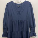 Tuckernuck Pomander Place  Kenzo Mini Dress Tiered Crepe Navy Blue Size M Photo 4